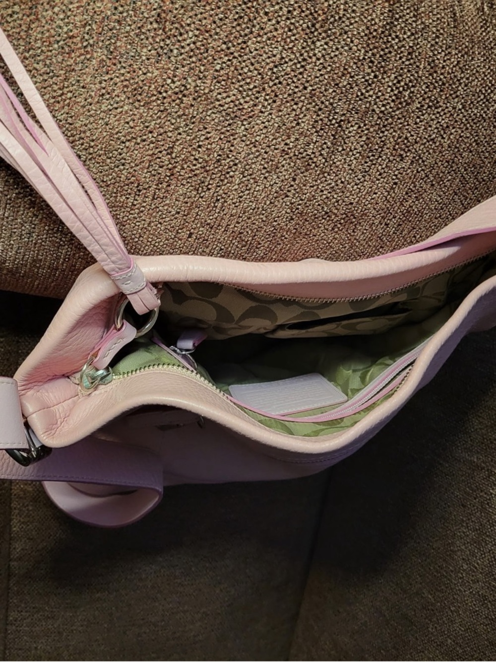 Coach Pebbled Leather Shoulder Bag - Light Pink - Picture 3 of 3